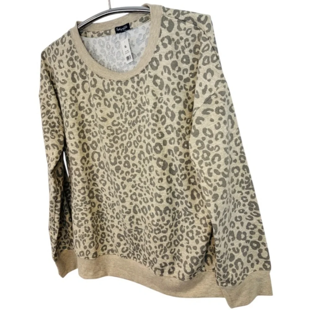 NWT Splendid Women’s Leopard Print Pajama Top & Bottom Set Size XL